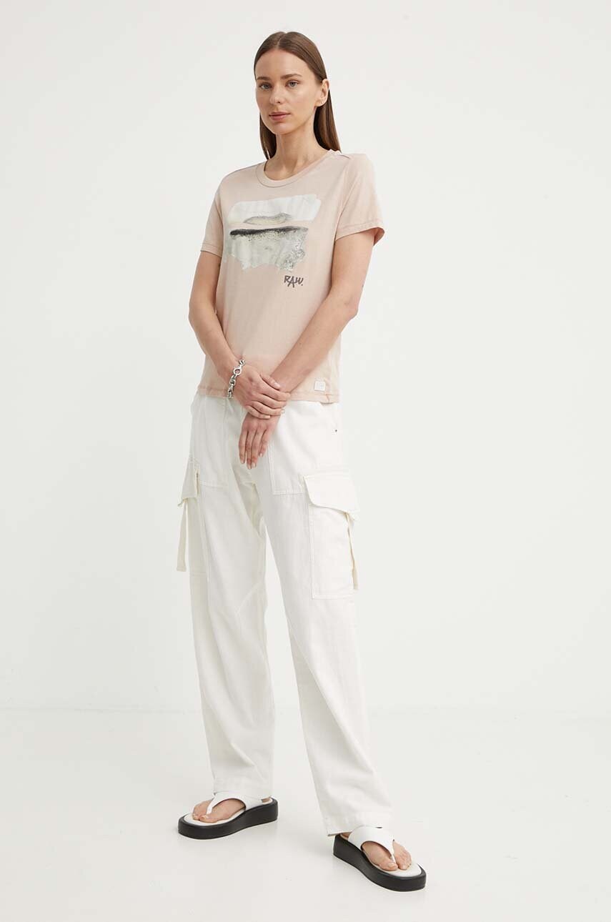 Бавовняна футболка G-Star Raw жіноча колір рожевий D24643-4107