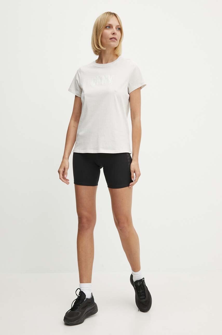 Бавовняна футболка Dkny жіноча колір бежевий DP4T9672