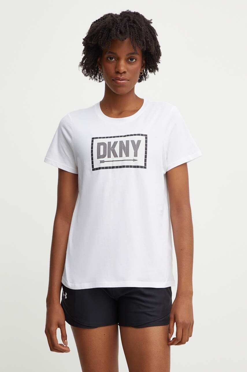 Бавовняна футболка Dkny жіноча колір білий DP4T9724