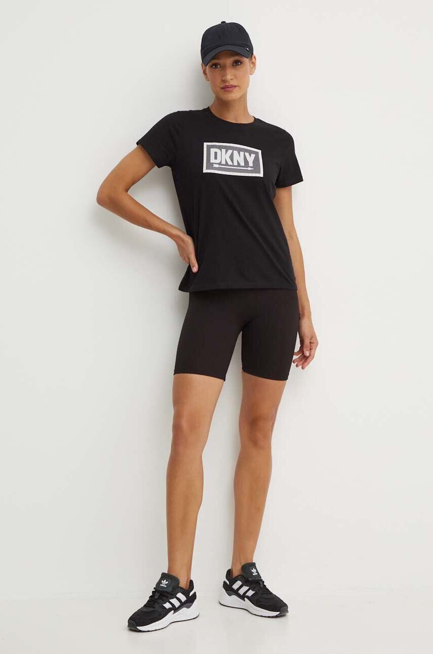Бавовняна футболка Dkny жіноча колір чорний DP4T9724