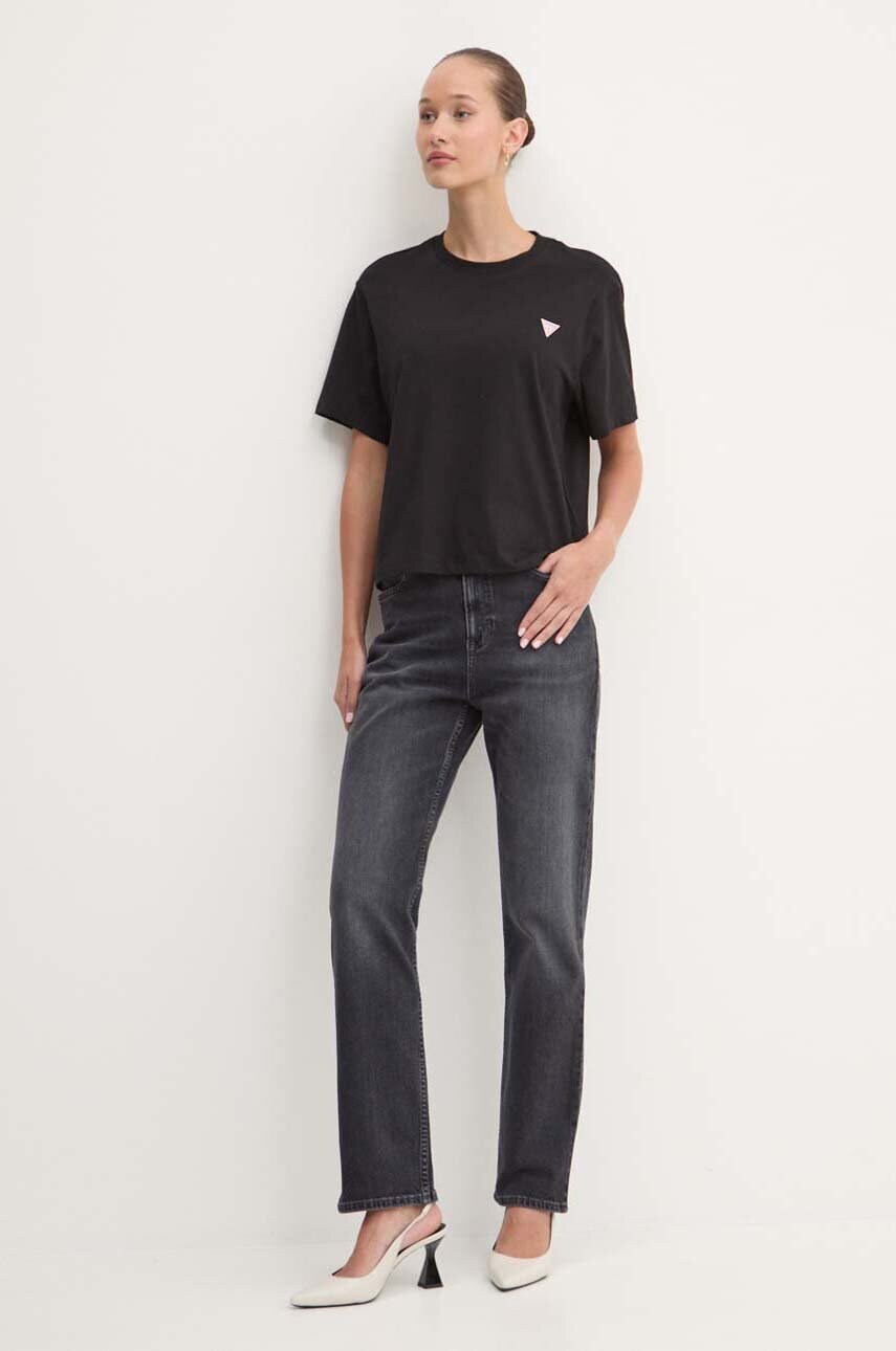 Бавовняна футболка Guess Jeans жіноча колір чорний W4YI05 K8HM0