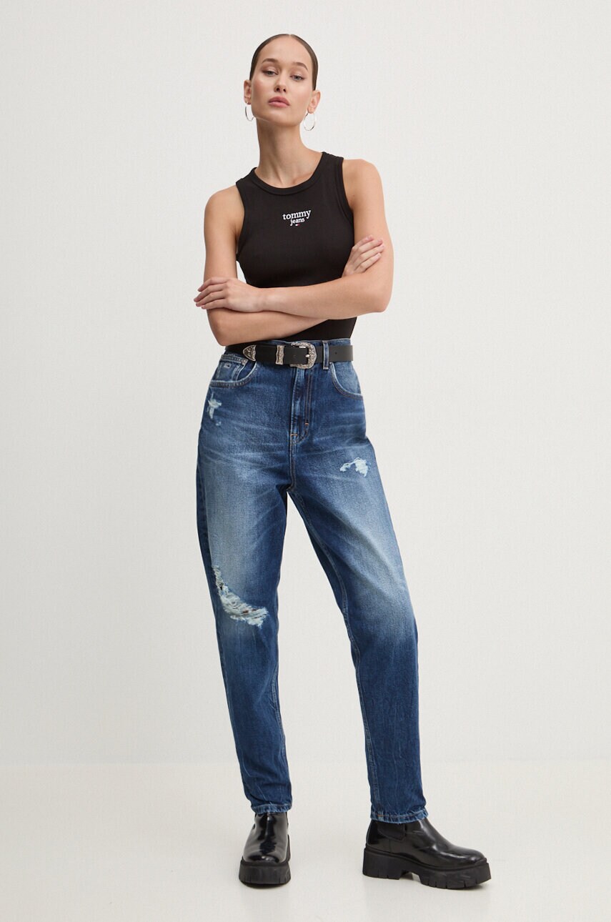 Топ Tommy Jeans жіночий колір чорний DW0DW18408