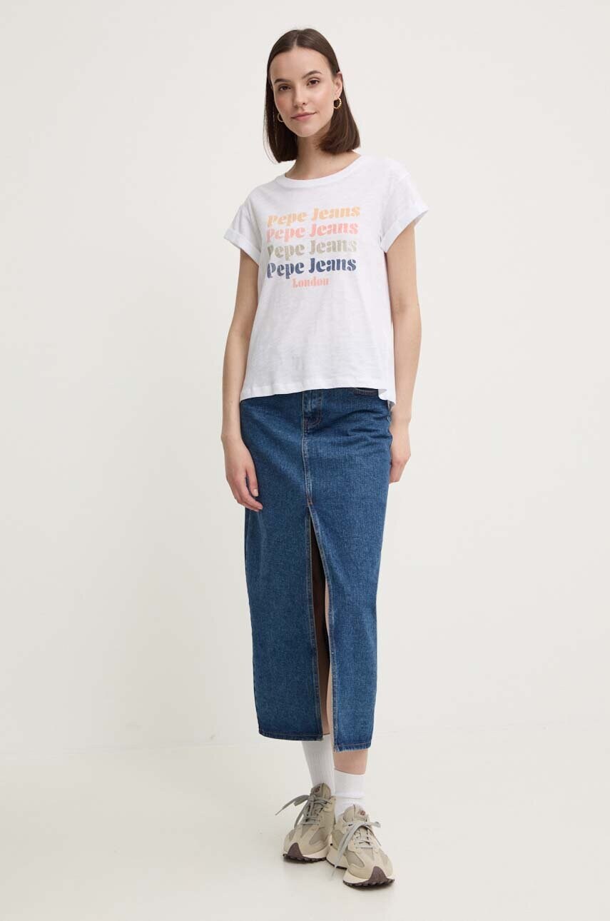 Бавовняна футболка Pepe Jeans EILEEN жіноча колір білий PL505894