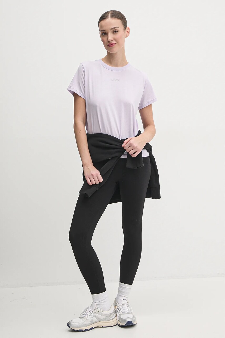 Бавовняна футболка Dkny жіноча колір фіолетовий DP4T9994