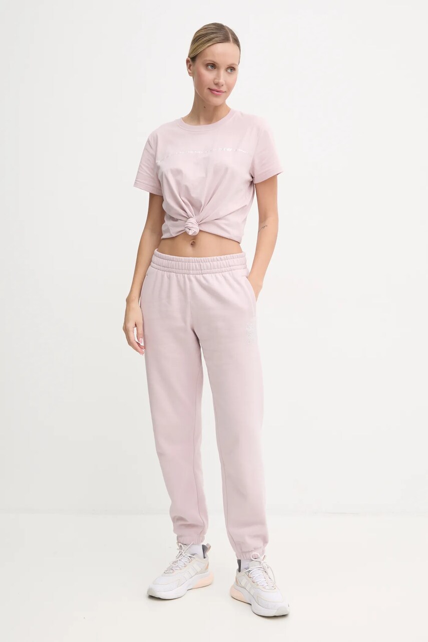 Бавовняна футболка Dkny жіноча колір рожевий DP4T9518