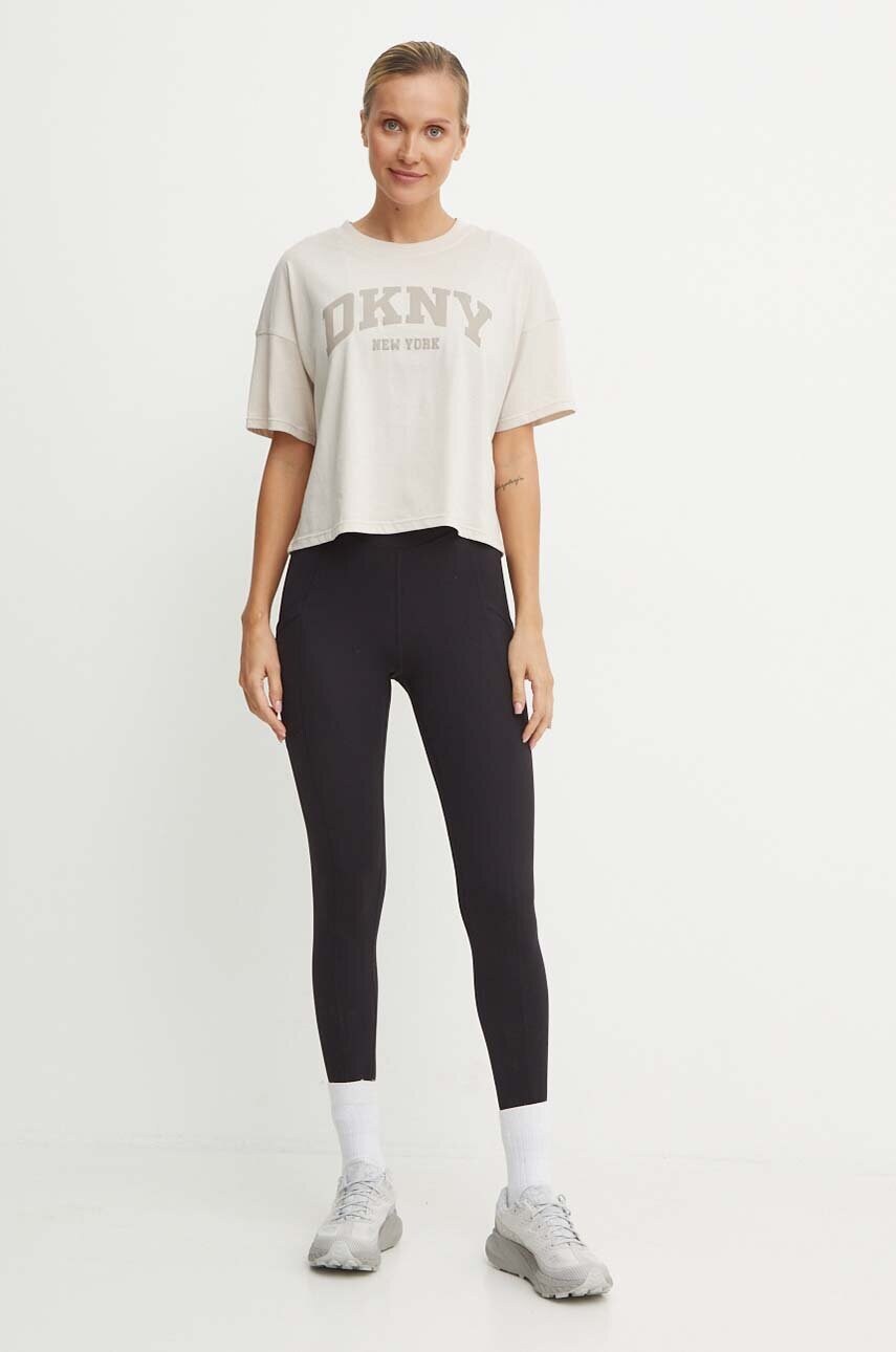 Бавовняна футболка Dkny жіноча колір бежевий DP4T9945
