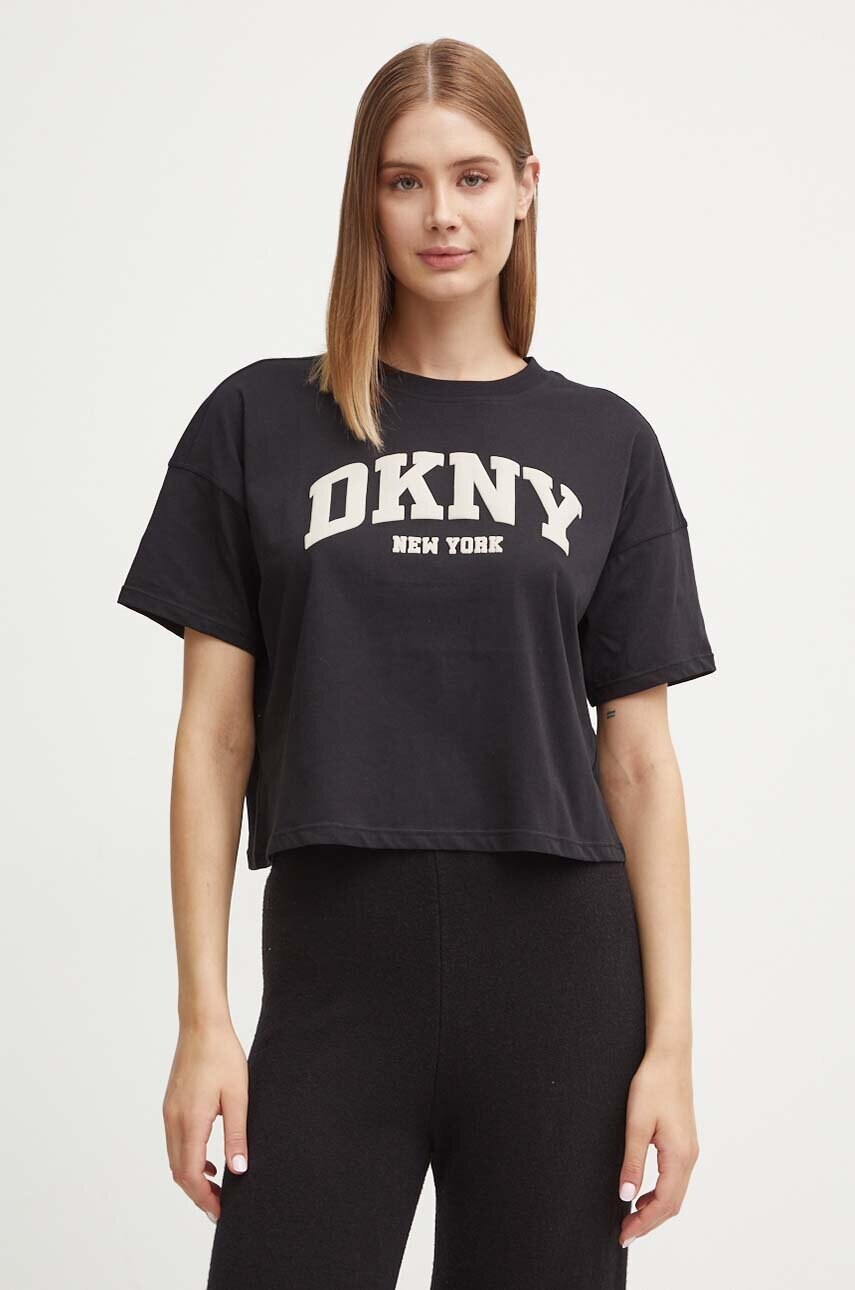 Бавовняна футболка Dkny жіноча колір чорний DP4T9945