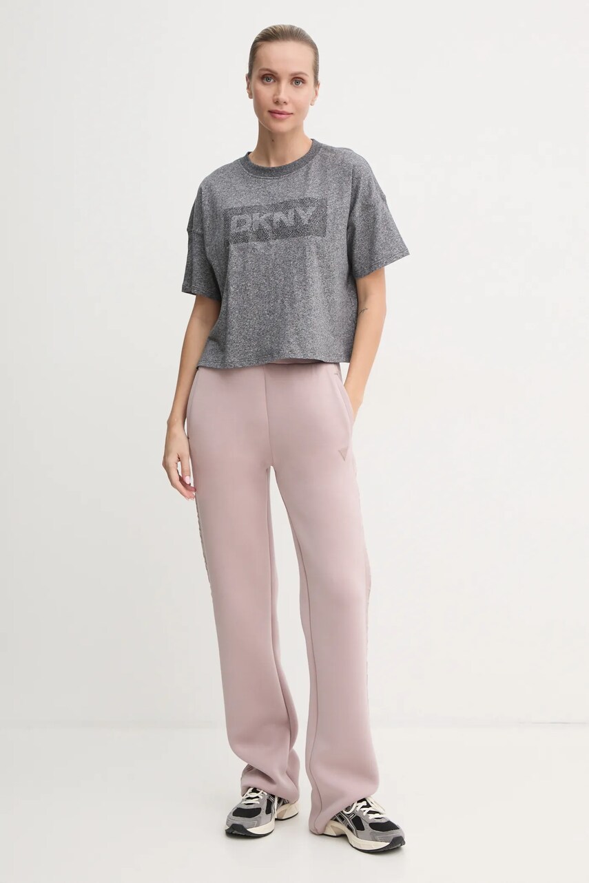 Бавовняна футболка Dkny жіноча колір сірий DP4T1040