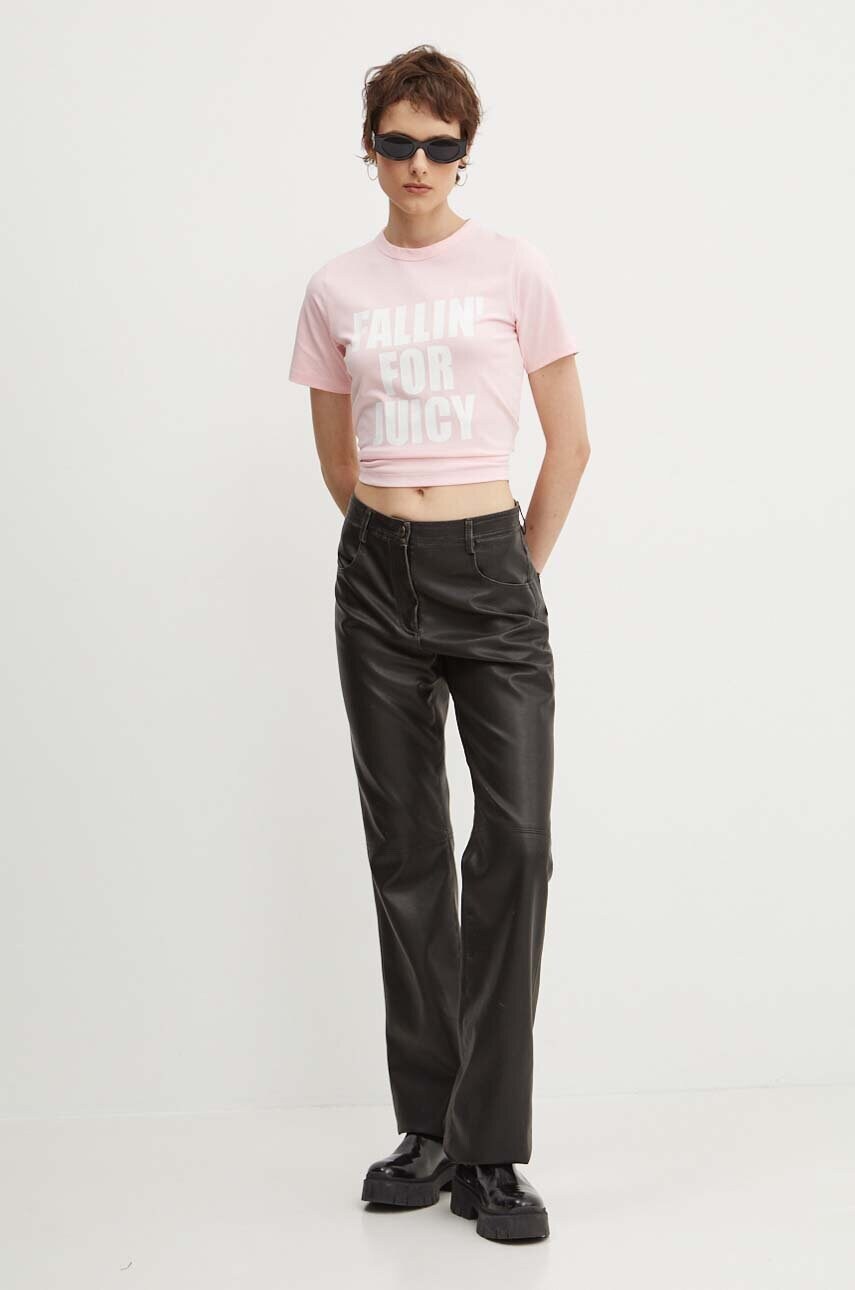 Футболка Juicy Couture FALLIN FOR JUICY FITTED TSHIRT жіноча колір рожевий JCGCT224020