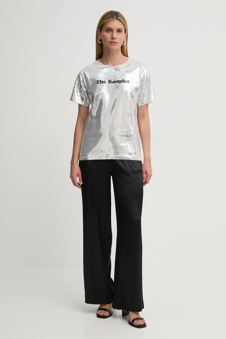 Футболка The Kooples жіноча колір срібний FTSC29036K