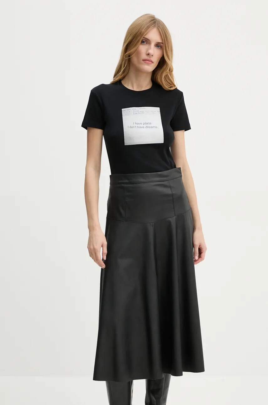 Бавовняна футболка The Kooples жіноча колір чорний FTSC29037K
