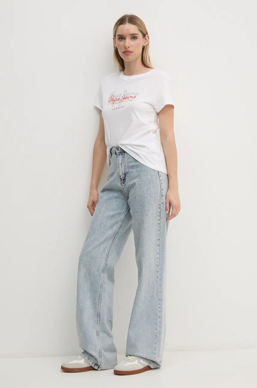 Бавовняна футболка Pepe Jeans GALEY жіноча колір білий PL505941