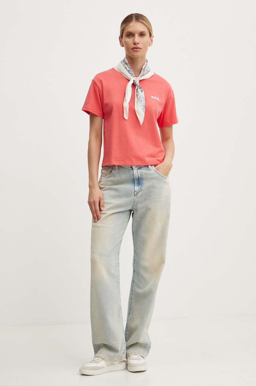 Бавовняна футболка A.P.C. t-shirt boxy petit vpc жіноча колір помаранчевий COHBQ.F26390