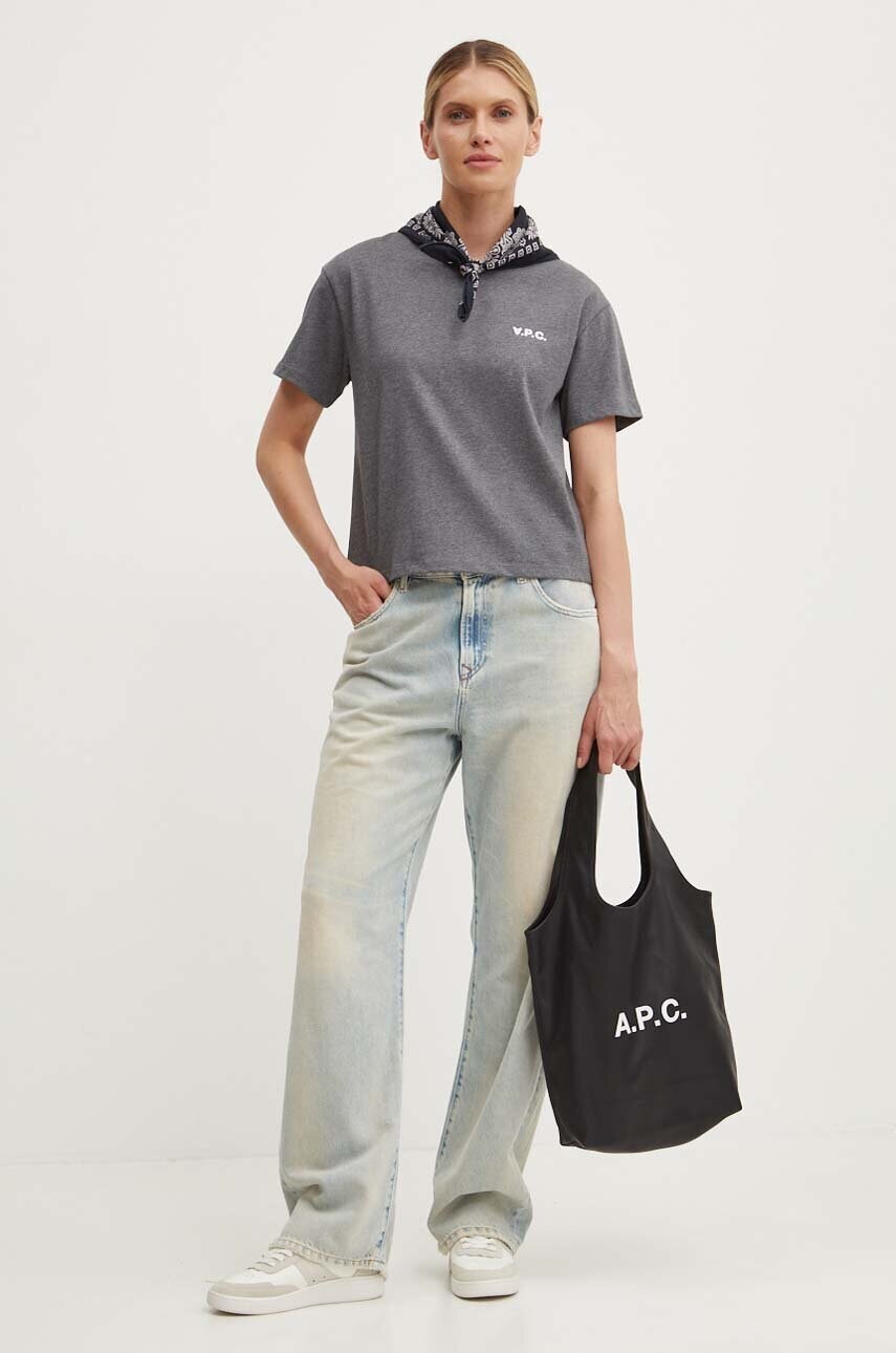 Бавовняна футболка A.P.C. t-shirt boxy petit vpc жіноча колір сірий COHBQ.F26390