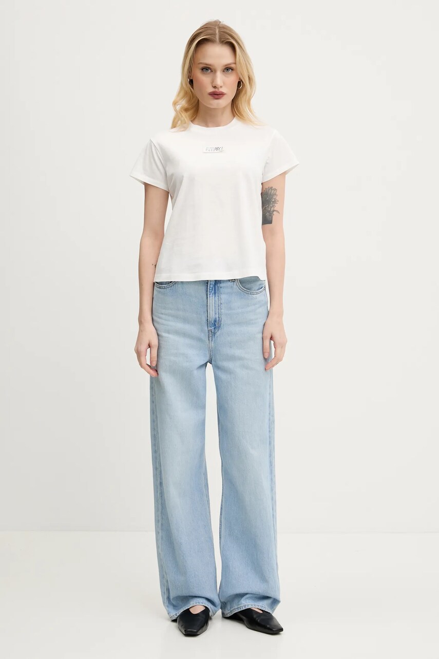 Бавовняна футболка MM6 Maison Margiela жіноча колір білий S52GC0327.S24312