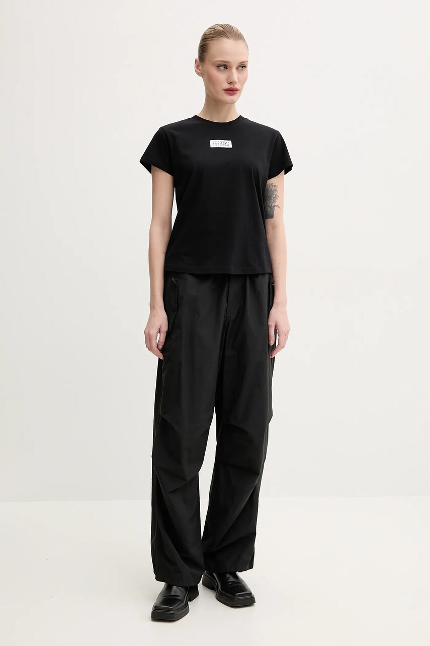 Бавовняна футболка MM6 Maison Margiela жіноча колір чорний S52GC0327.S24312