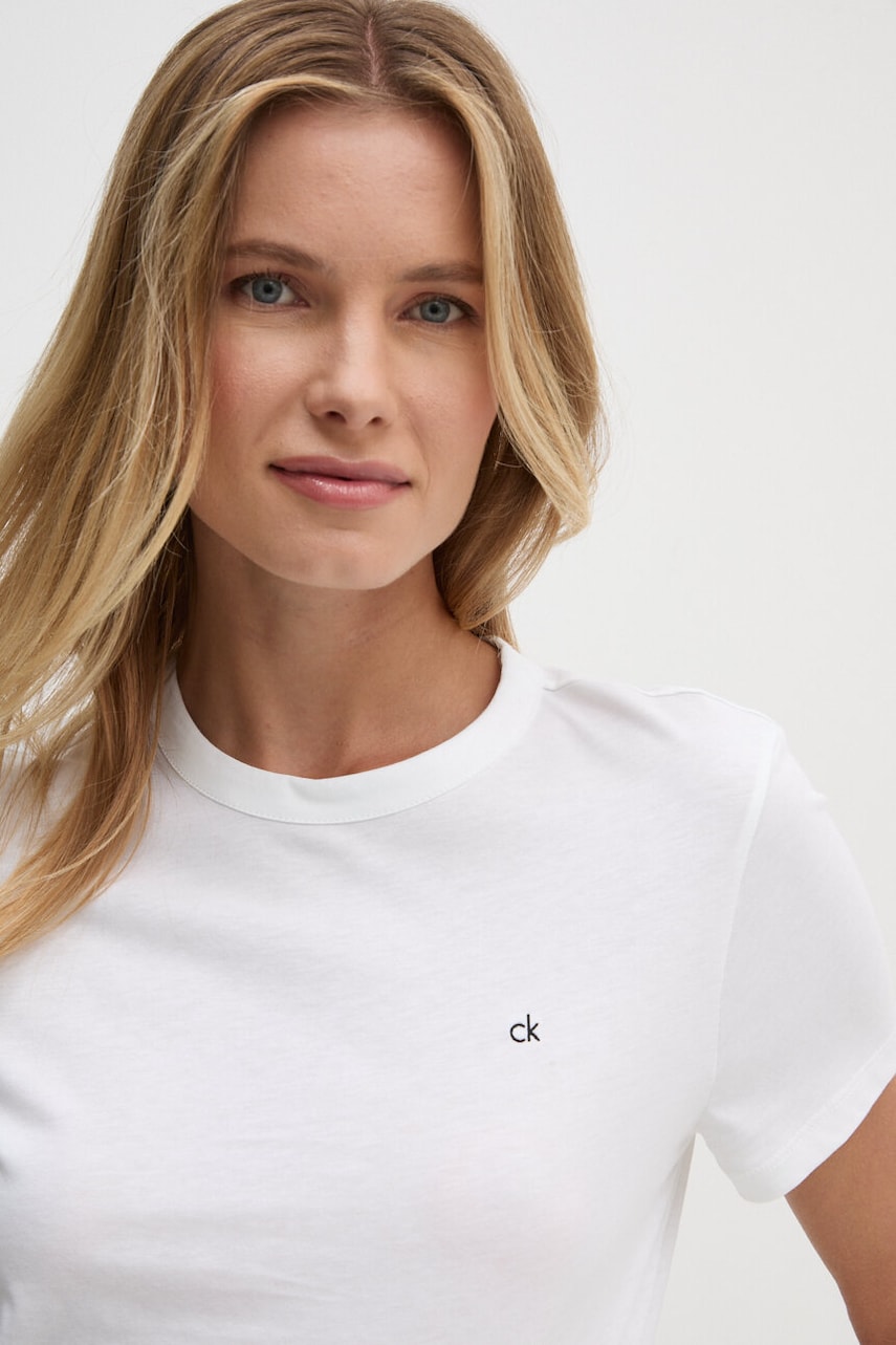 Бавовняна футболка Calvin Klein жіноча колір білий K20K208061