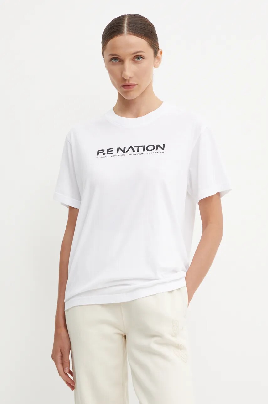 Бавовняна футболка P.E Nation Aero SS Tee жіноча колір білий 243T329