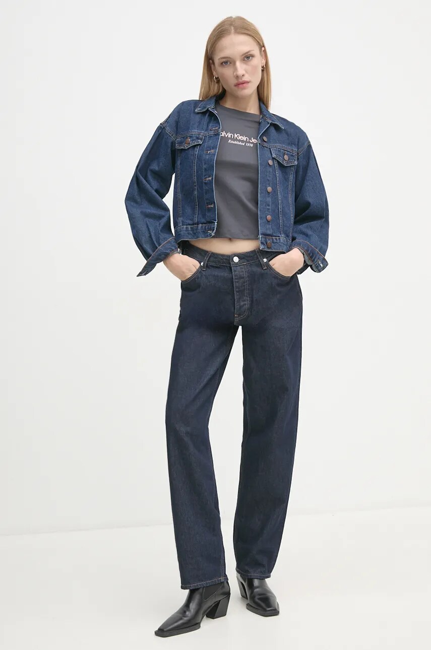 Бавовняна футболка Calvin Klein Jeans жіноча колір сірий J20J224914