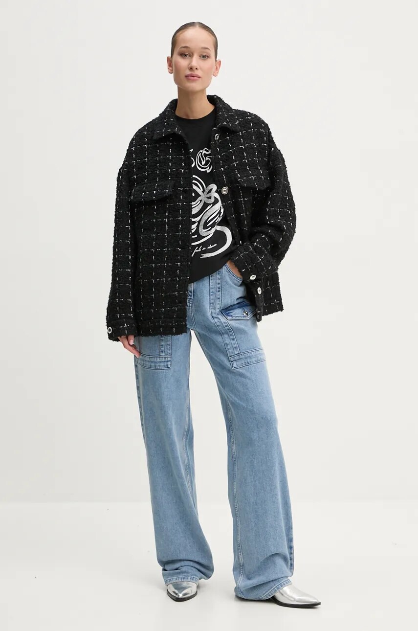 Купити Бавовняна футболка MSGM жіноча колір чорний 3742MDM109.247798 – головне зображення