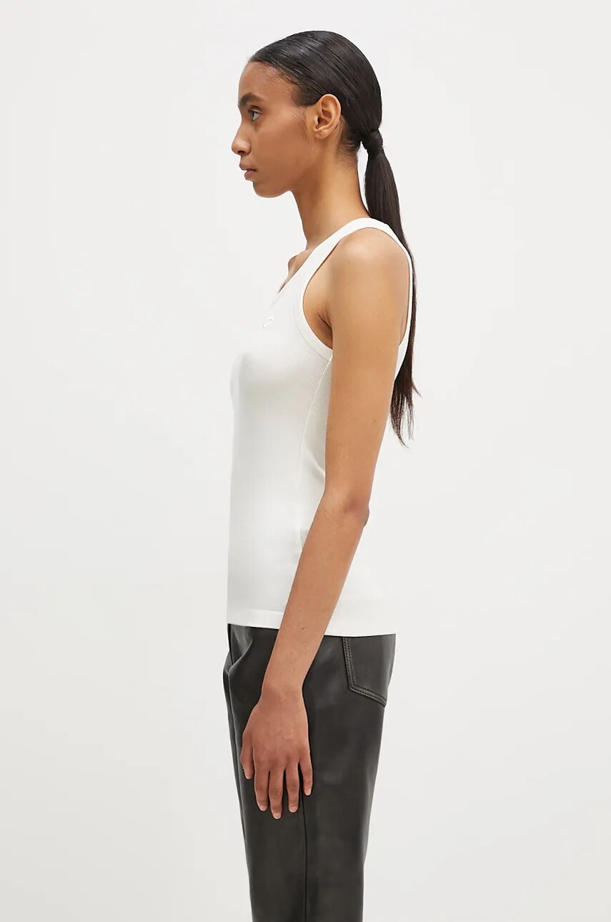 Топ Coperni Rib Logo Tank Top жіночий колір бежевий COPJS12F5006