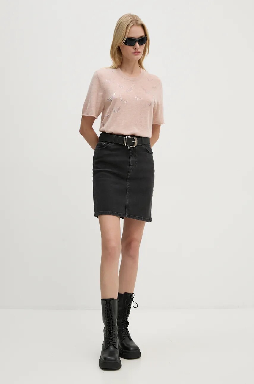 Светр з кашеміру ZADIG&VOLTAIRE колір рожевий легкий KWSW01674