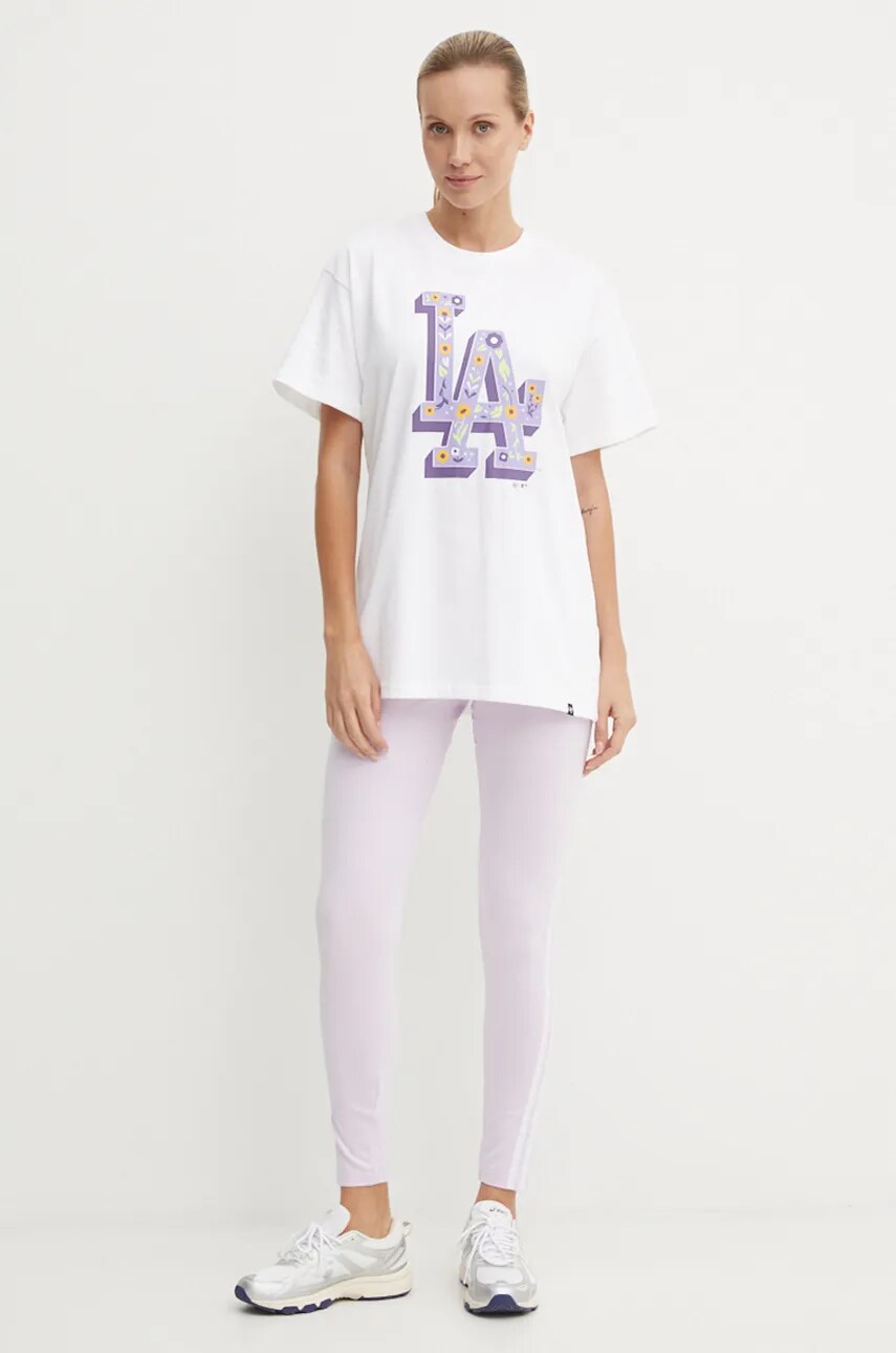 Бавовняна футболка 47 brand MLB Los Angeles Dodgers жіноча колір білий BB012TMYIHQ620791WW