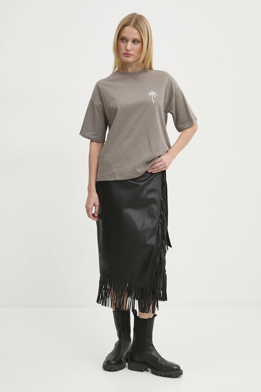 Бавовняна футболка Never Fully Dressed Washed Grey Mystcial Tee жіноча колір сірий NFDTO1545