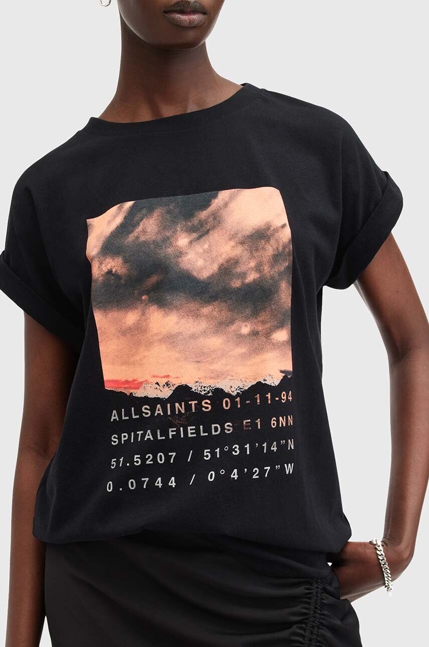 Бавовняна футболка AllSaints LIBERTE IMO BOY TEE жіноча колір чорний W103JB