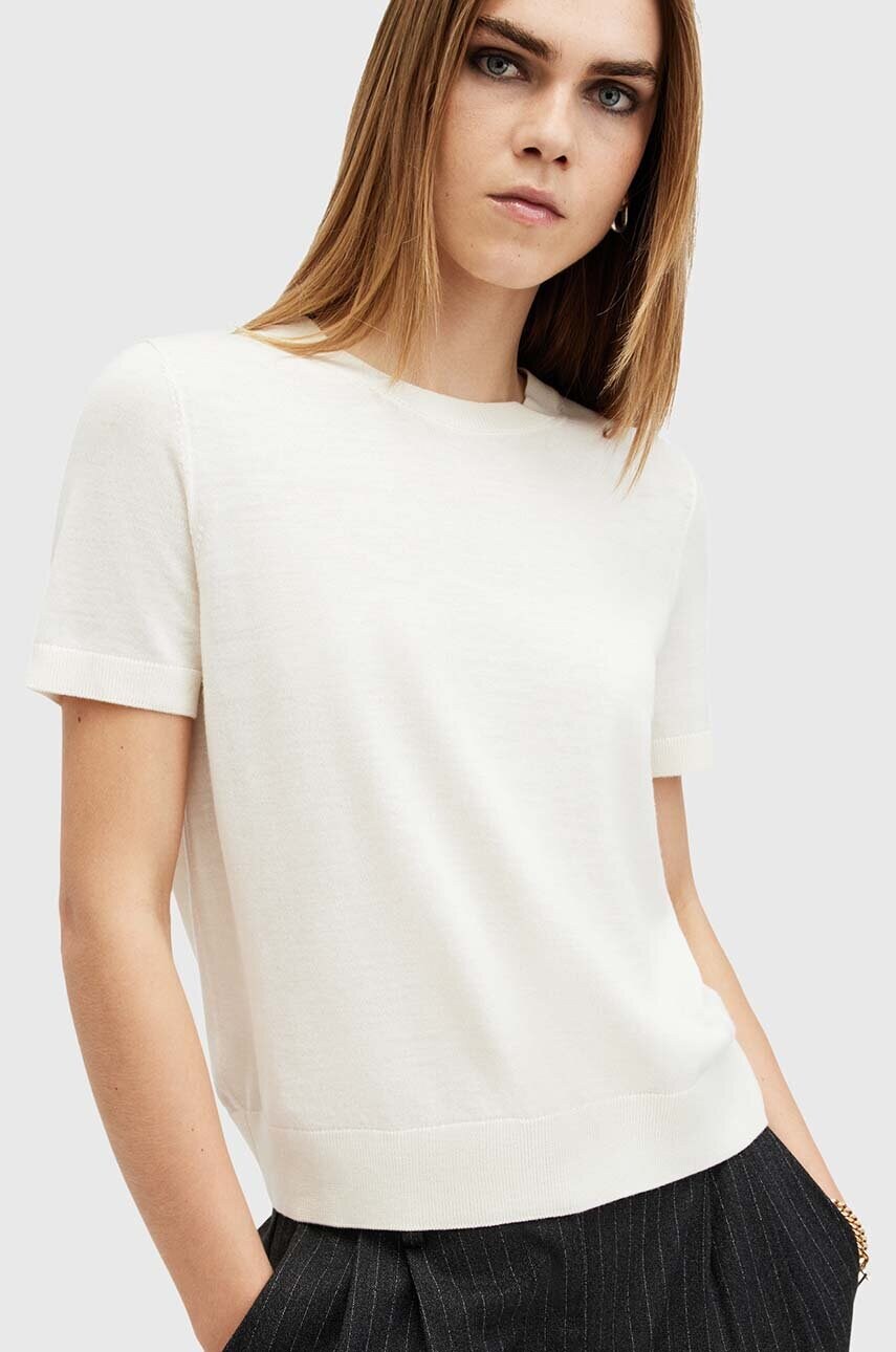 Вовняна футболка AllSaints BERN колір білий W108KB