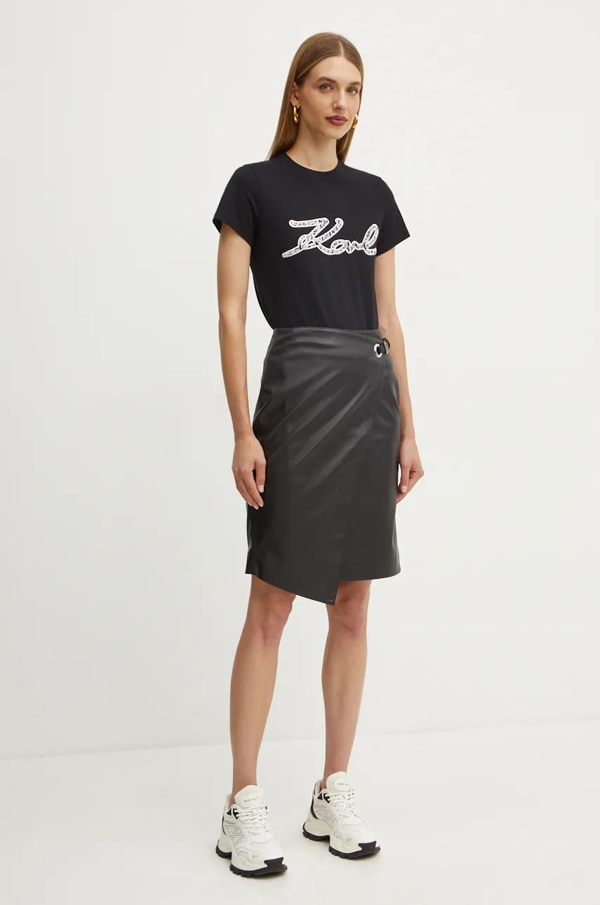 Бавовняна футболка Karl Lagerfeld жіноча колір чорний 246W1715