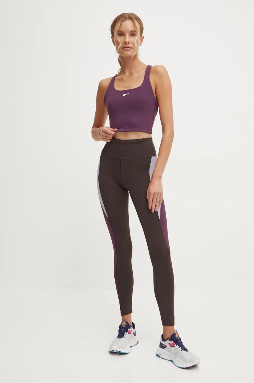 Спортивний бюстгальтер Reebok LUX Collection колір фіолетовий однотонний 100205823