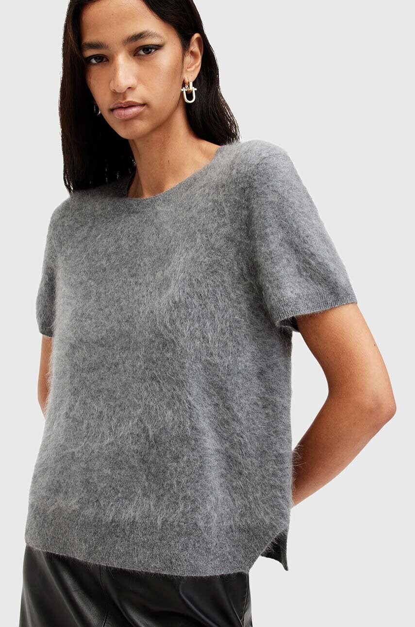 Вовняна футболка AllSaints REBEL TEE колір сірий W118KB