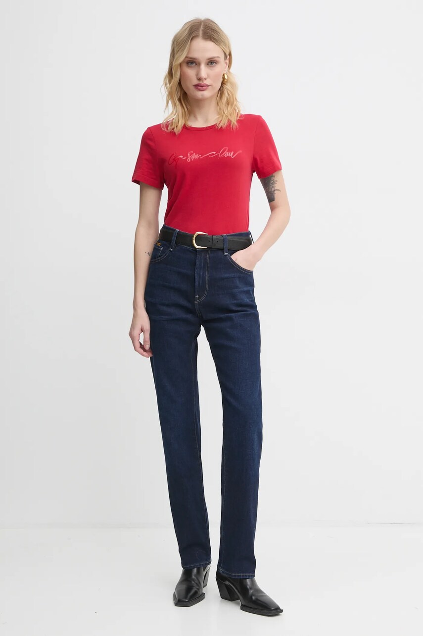 Бавовняна футболка G-Star Raw жіноча колір червоний D25064-A870