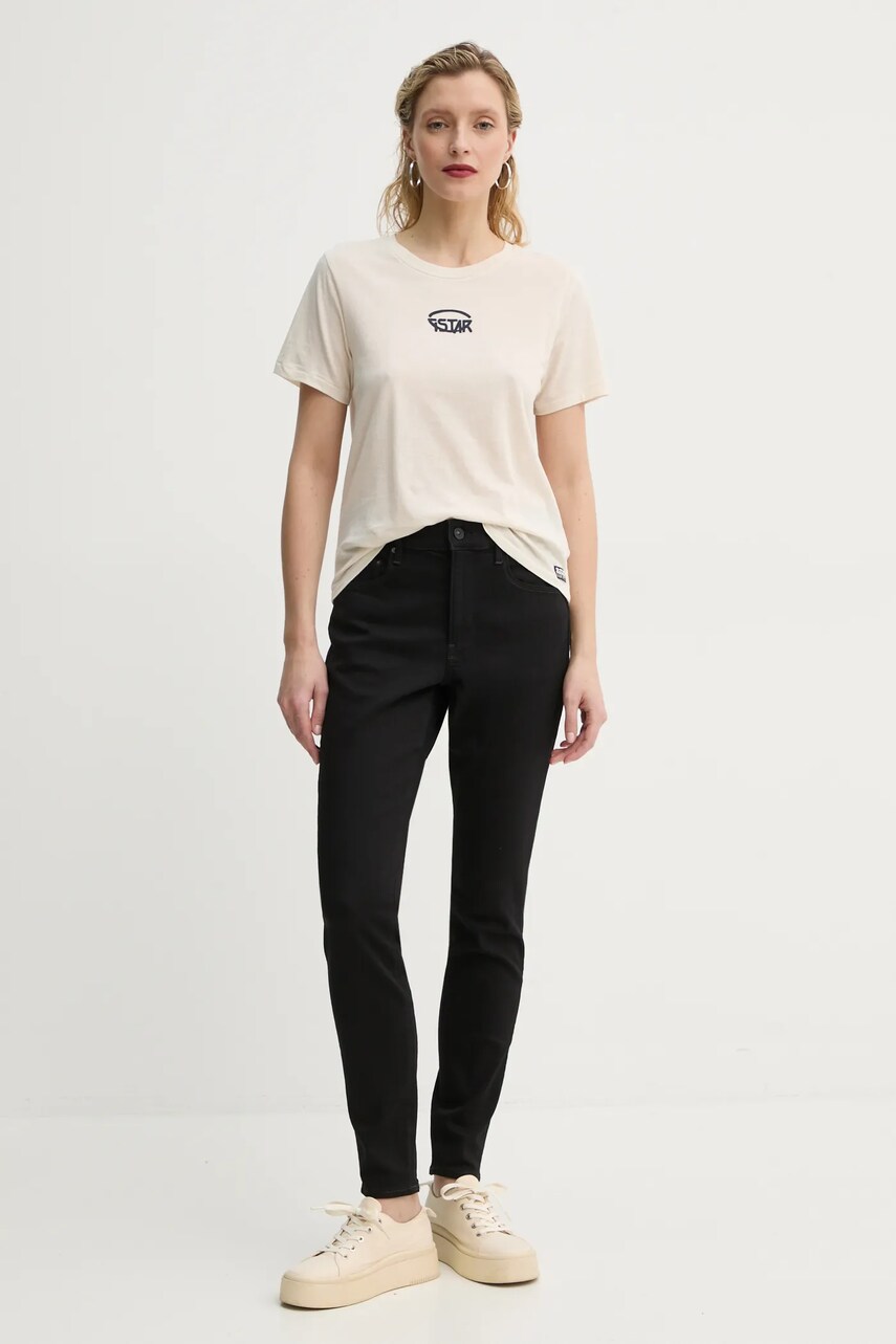 Бавовняна футболка G-Star Raw жіноча колір бежевий D26417-C954