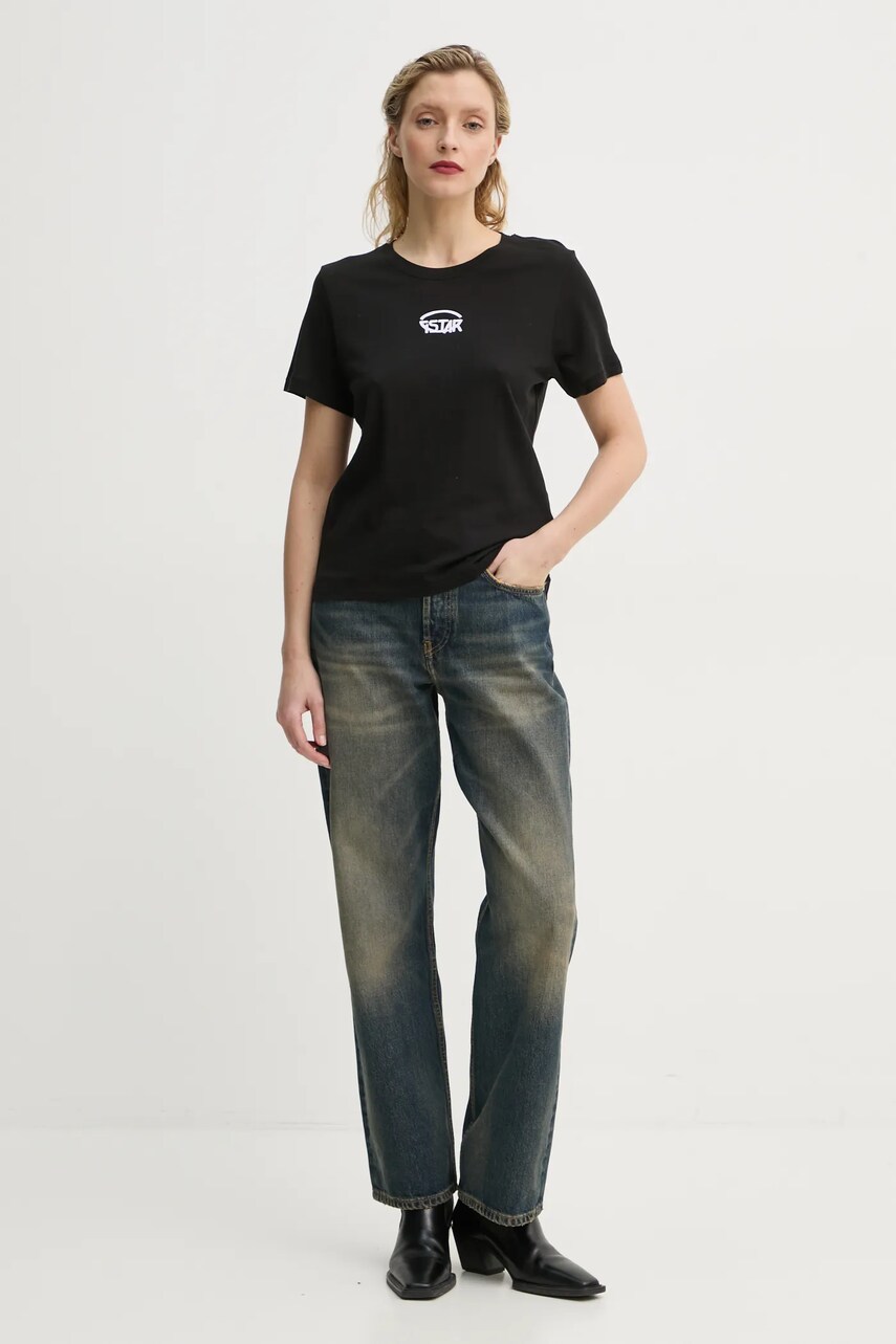 Бавовняна футболка G-Star Raw жіноча колір чорний D26417-C954