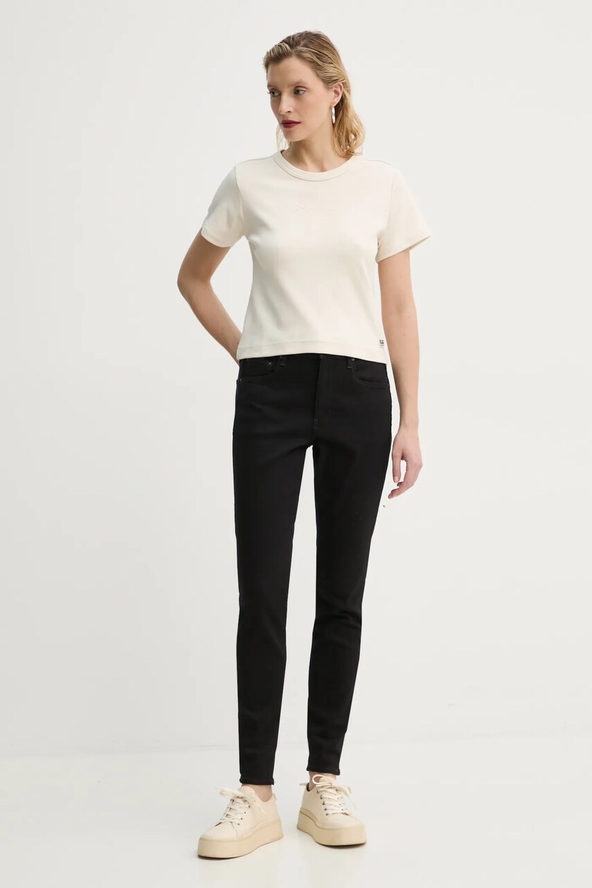 Бавовняна футболка G-Star Raw жіноча колір бежевий D26423-C812