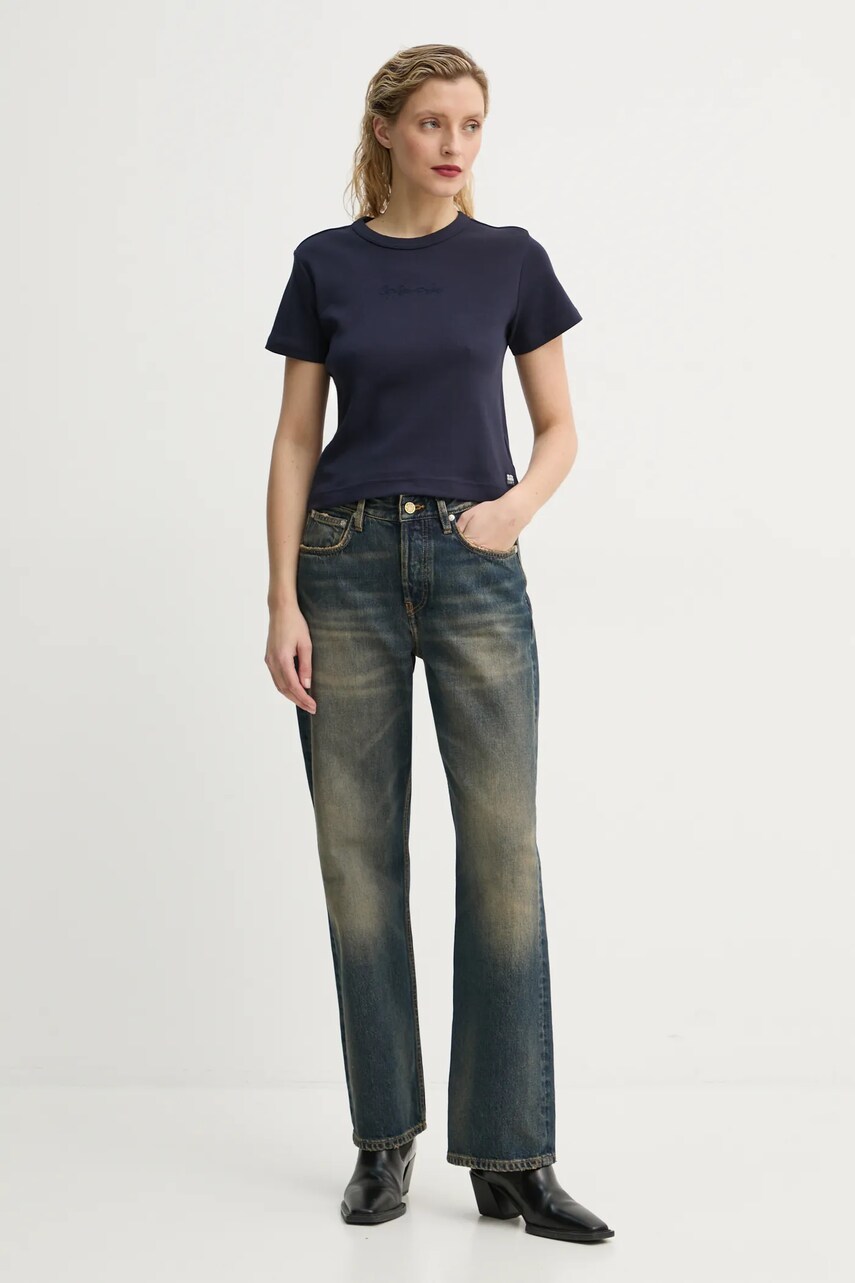 Бавовняна футболка G-Star Raw жіноча колір синій D26423-C812