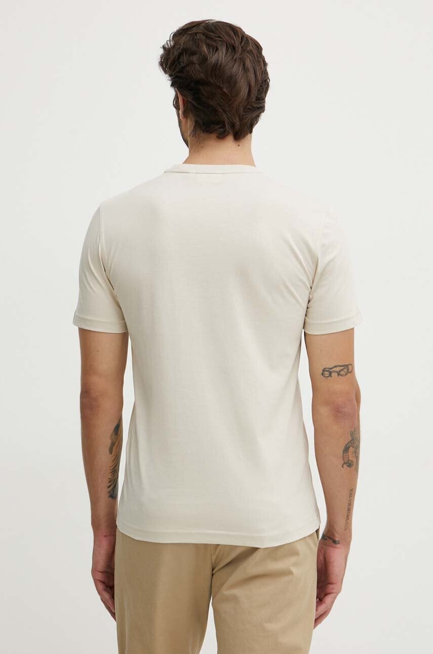 Бавовняна футболка Calvin Klein чоловіча колір бежевий з аплікацією K10K113107