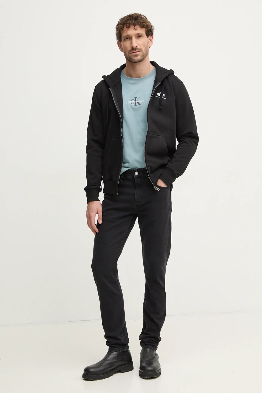 Бавовняна футболка Calvin Klein Jeans чоловічий колір чорний з аплікацією J30J325649