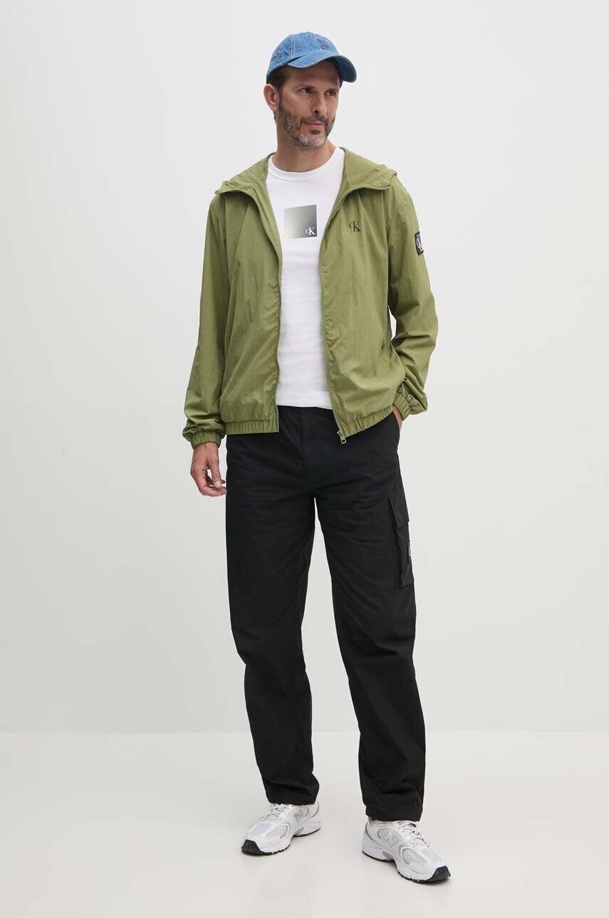 Бавовняна футболка Calvin Klein Jeans чоловіча колір білий з принтом J30J325686