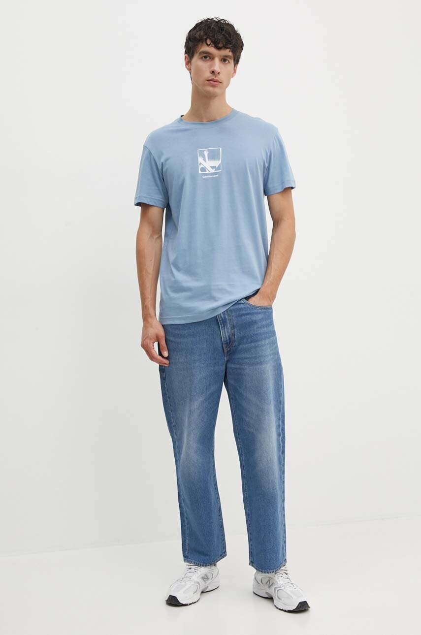 Бавовняна футболка Calvin Klein Jeans чоловіча з принтом J30J325687