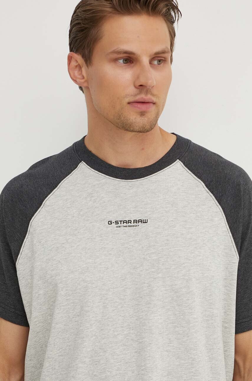 Бавовняна футболка G-Star Raw чоловіча колір сірий меланж D24630-336