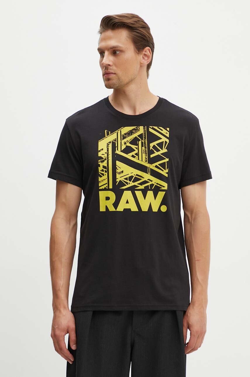 Бавовняна футболка G-Star Raw чоловіча колір чорний з принтом D24685-C506