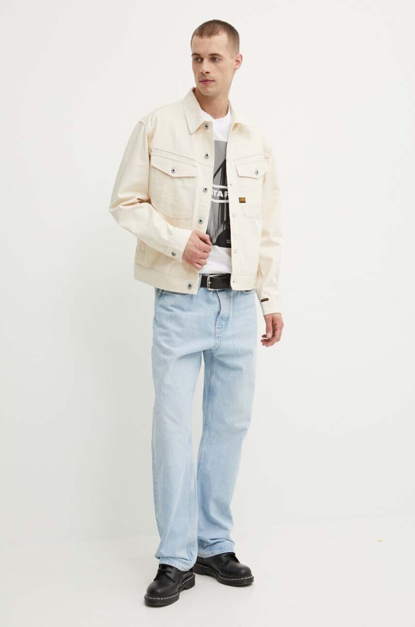 Бавовняна футболка G-Star Raw чоловіча колір білий з принтом D24683-C372