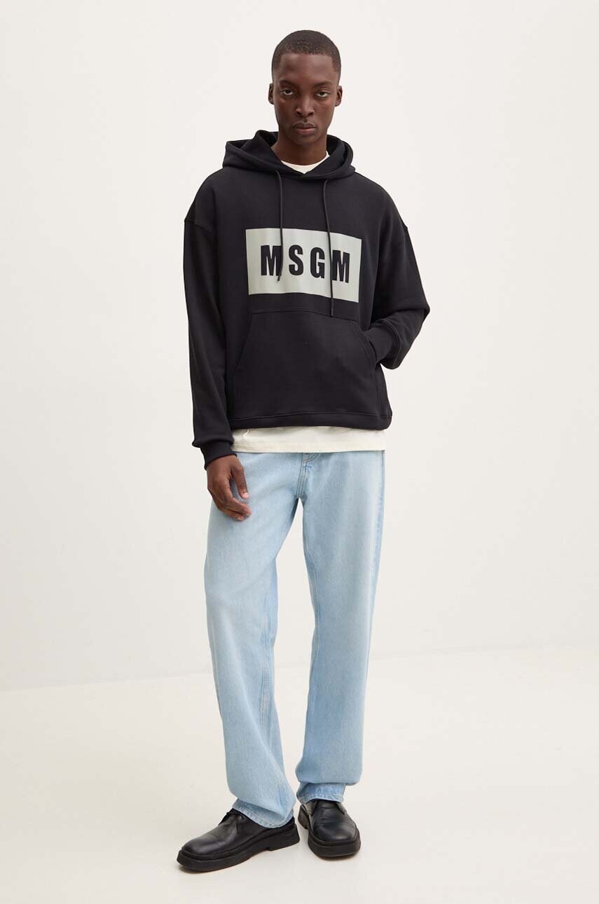Бавовняна футболка MSGM чоловіча колір бежевий з принтом 3740MM102.247798