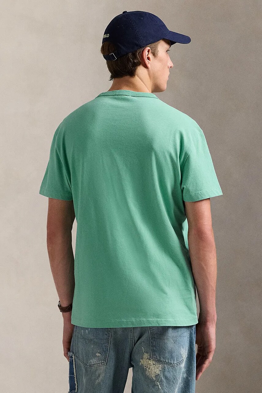 Бавовняна футболка Polo Ralph Lauren чоловіча колір чорний однотонна 710916698