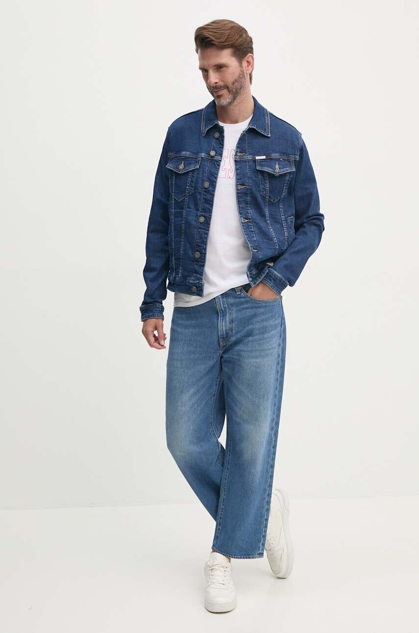 Бавовняна футболка Guess Jeans чоловіча колір білий з принтом M4YI56 K8HM0