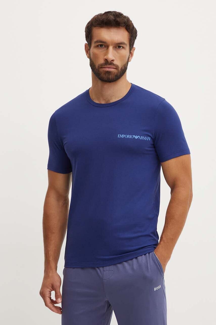 Футболка лаунж Emporio Armani Underwear 2-pack колір білий з принтом 111267 4F717
