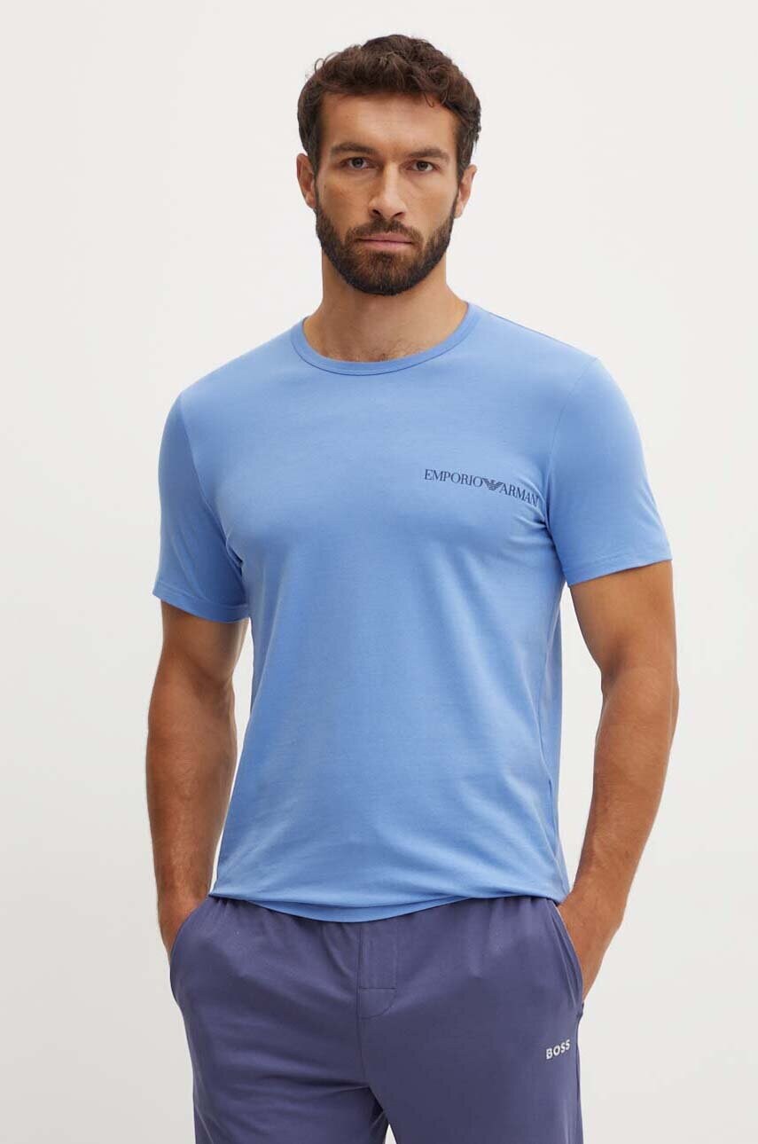 Футболка лаунж Emporio Armani Underwear 2-pack колір синій з принтом 111267 4F717